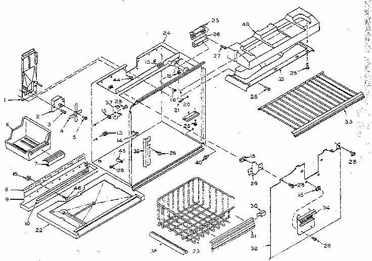 Freezer Section Parts Diagram and Parts List for 106W14GIML  Kenmore Refrigerator