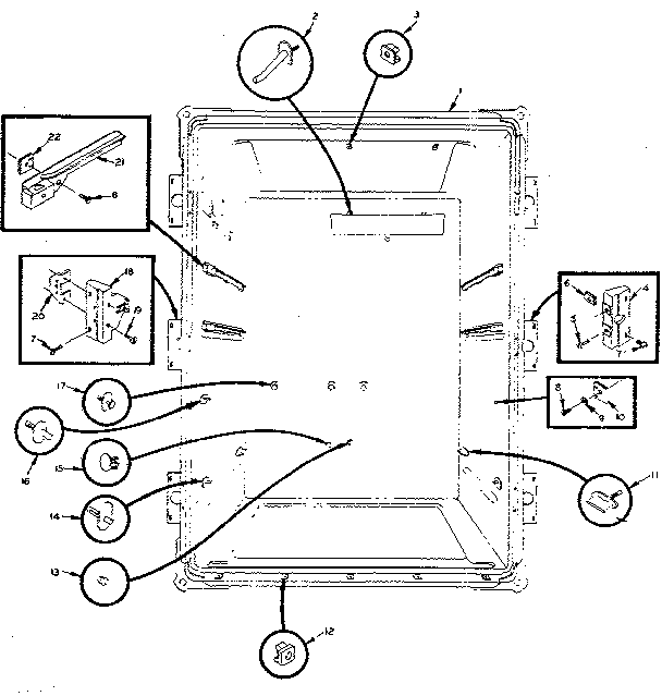 Upper Liner Parts Diagram and Parts List for 106M13ES-F  Kenmore Refrigerator