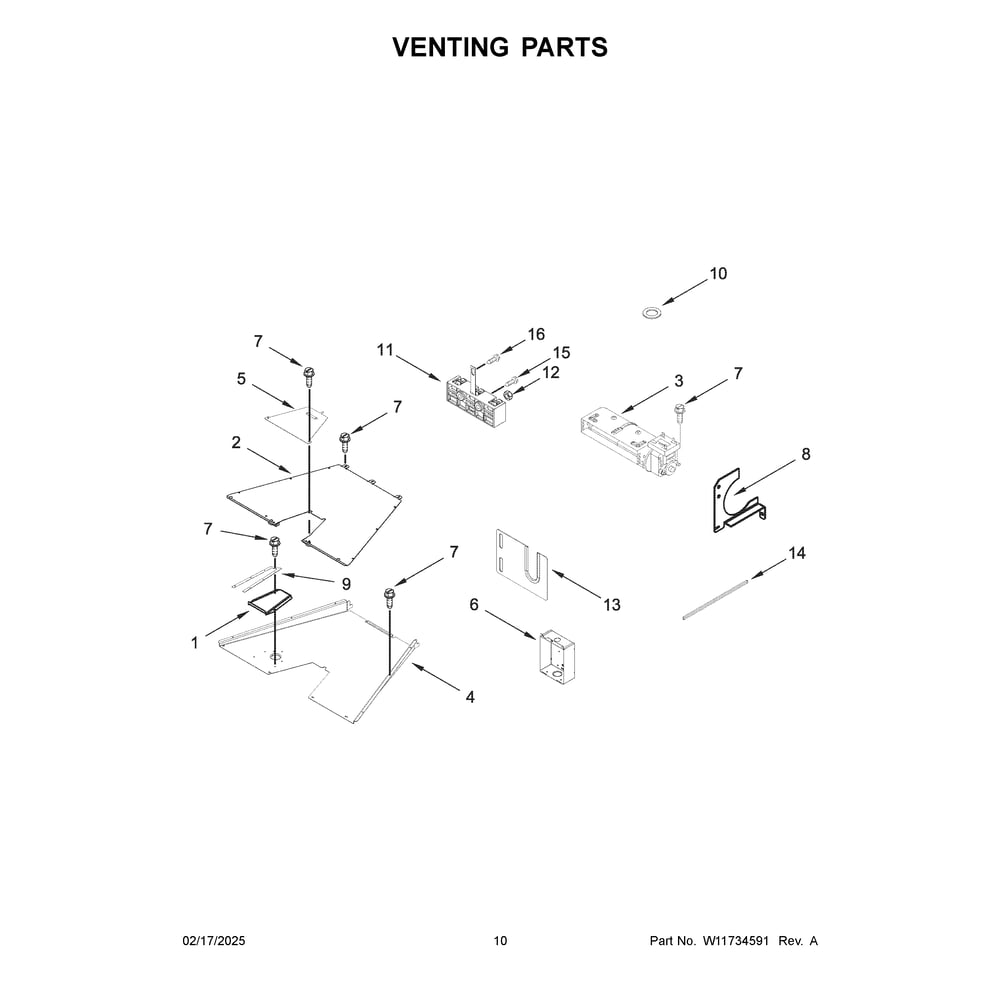Venting Parts Diagram and Parts List for KFDC500JAV03  KitchenAid Range