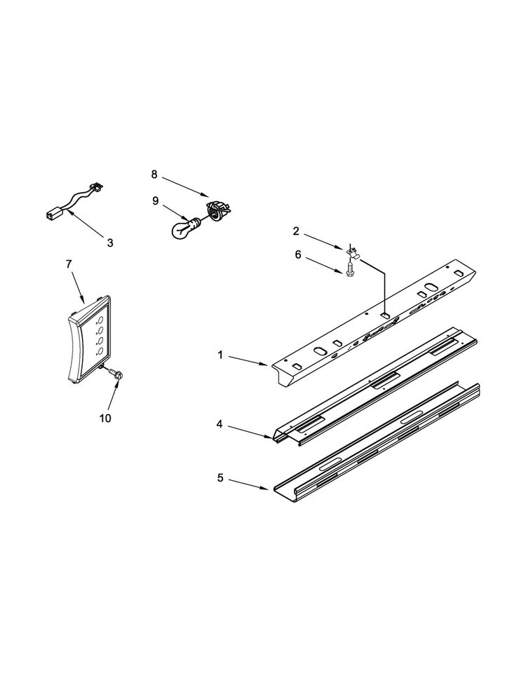 Control Panel Parts Diagram and Parts List for KBSD508ESS00  KitchenAid Refrigerator