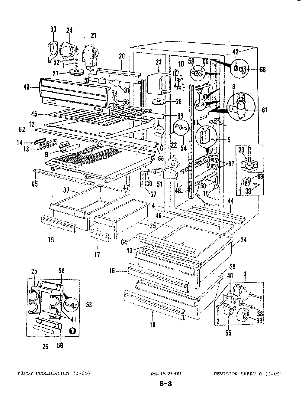 03 - Fresh Food Compartment Diagram and Parts List for RC24CA-3AW  Whirlpool Refrigerator