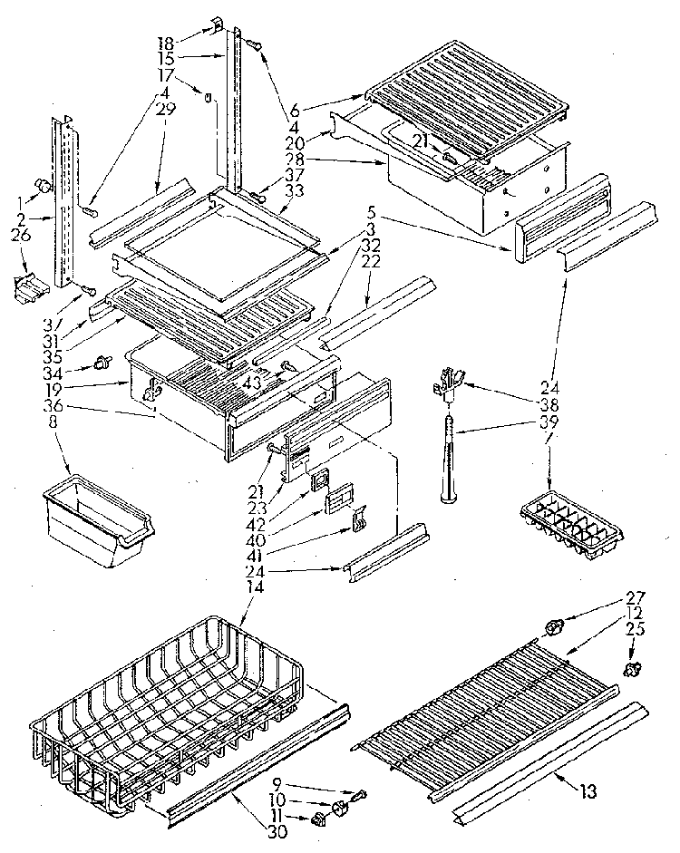 Liner Diagram and Parts List for EF19MKXSM01  Whirlpool Refrigerator