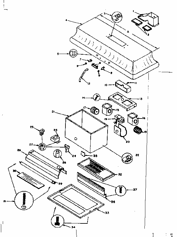 Range Hood Diagram and Parts List for 8509033  Kenmore Range Hood