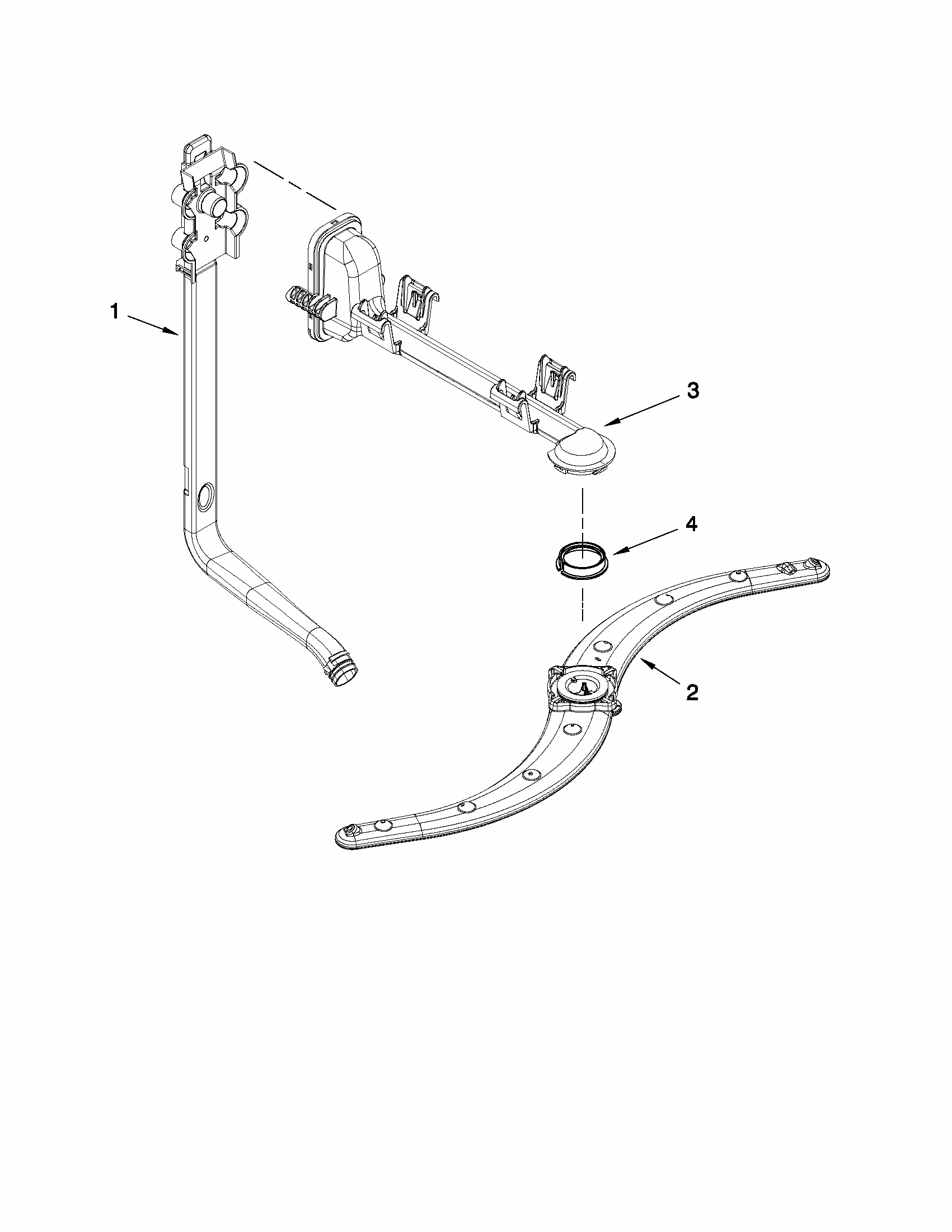 Upper Wash And Rinse Parts Diagram and Parts List for 66513073K211  Kenmore Dishwasher