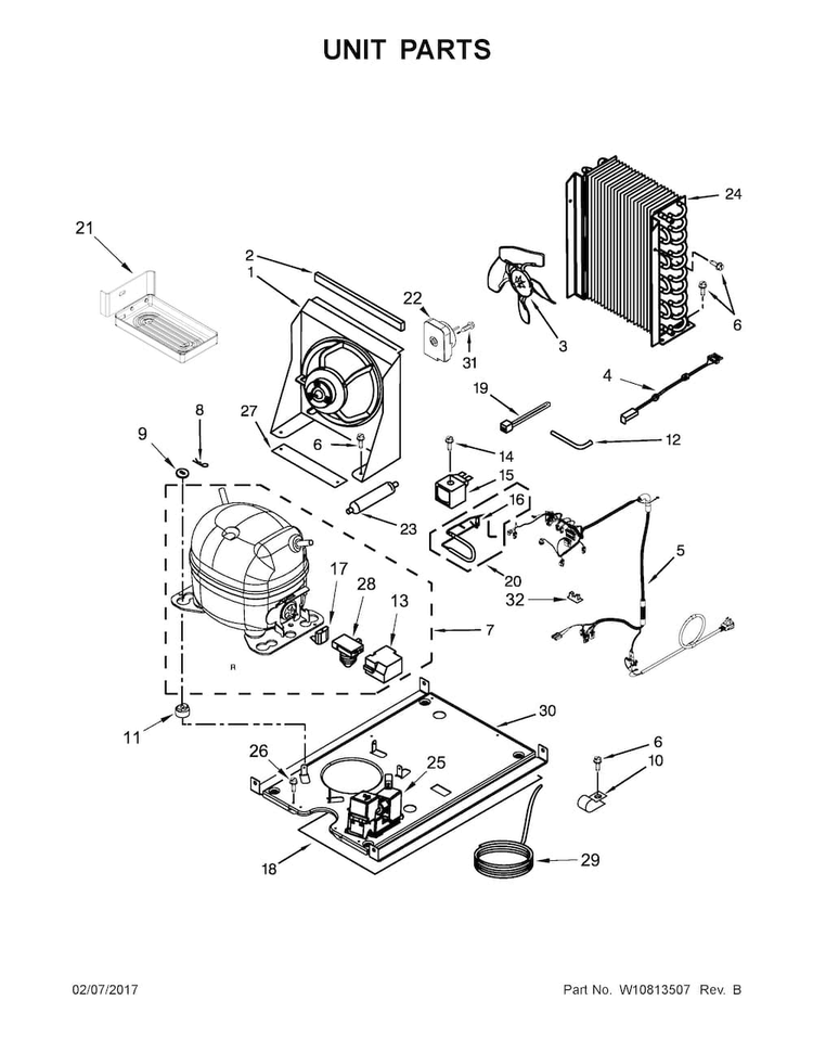 Unit Parts Diagram and Parts List for KUID508ESS1  KitchenAid Ice Maker