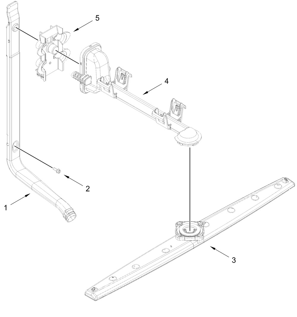 Upper Wash And Rinse Parts Diagram and Parts List for ADFS2524RZ0  Whirlpool Dishwasher