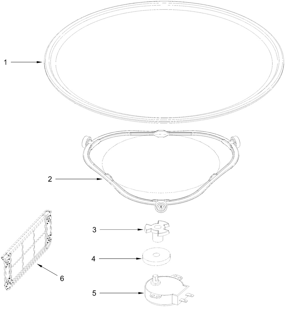 Turntable Parts Diagram and Parts List for YMMMS4230PZ01  Whirlpool Microwave