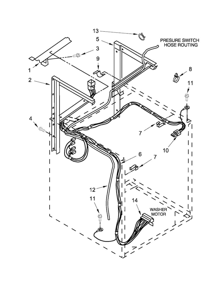 Dryer Support And Washer Parts Diagram and Parts List for 11026182029A  Kenmore Washer Dryer Combo