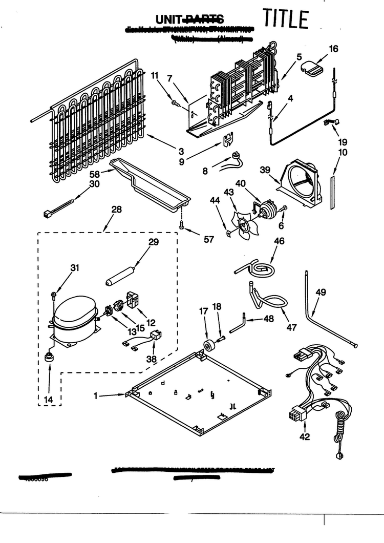 Unit Diagram and Parts List for ET18NMFW03  Whirlpool Refrigerator