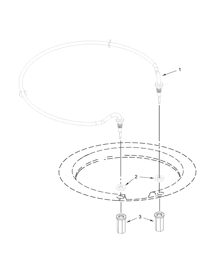 Heater Parts Diagram and Parts List for KUDE20FBWH1  KitchenAid Dishwasher