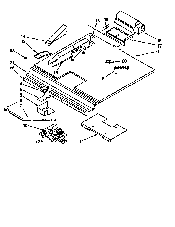Latch And Vent Diagram and Parts List for KEBI271BWH3  KitchenAid Wall Oven