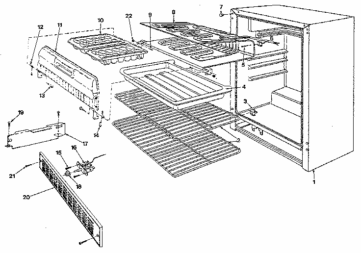 Liner Diagram and Parts List for 61RF  Whirlpool Refrigerator