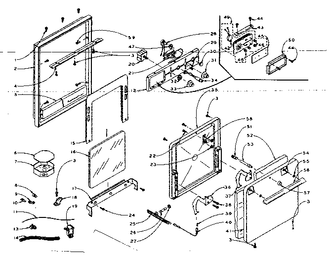 Control Panel And Door Diagram and Parts List for 15441280  Kenmore Wall Oven