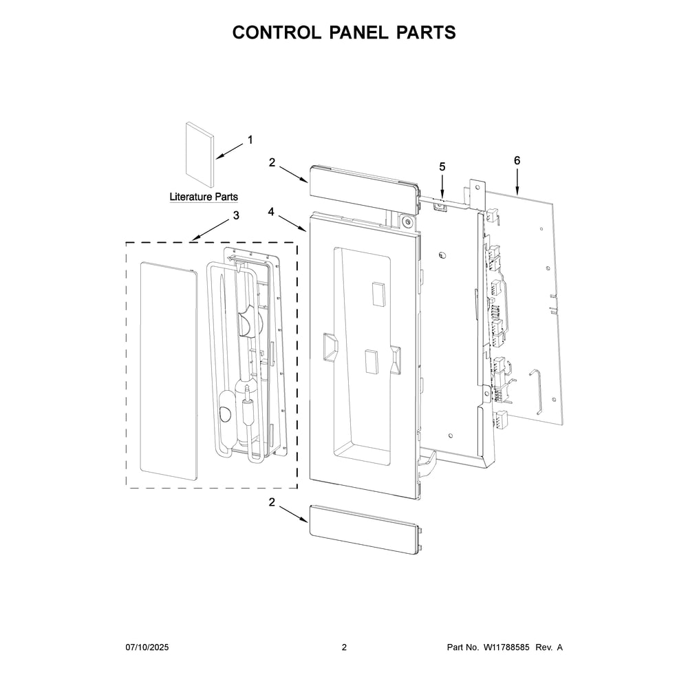 Control Panel Parts Diagram and Parts List for KMBT730SPS00  KitchenAid Microwave