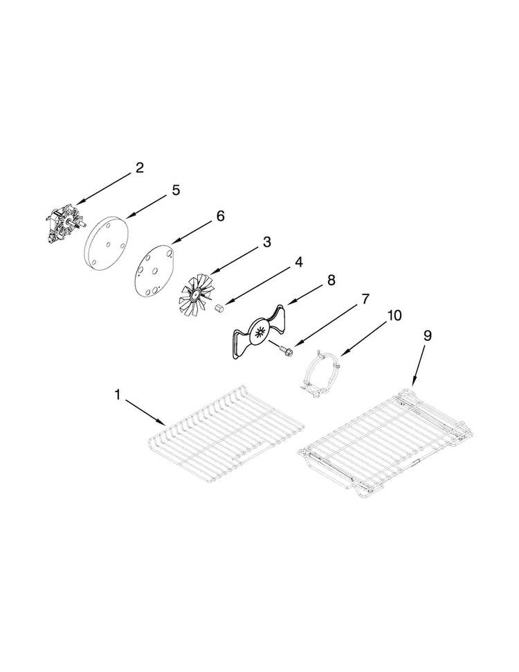 Internal Oven Parts Diagram and Parts List for KFGD500EBL01  KitchenAid Range