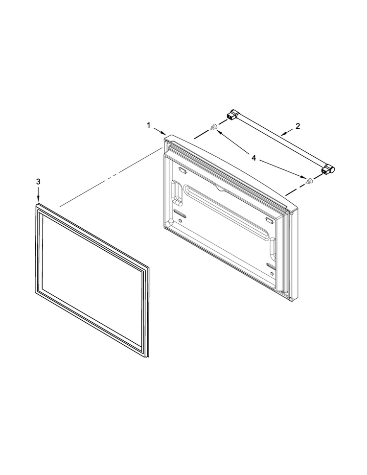 Freezer Door Parts Diagram and Parts List for 5GFB2558EA00  Whirlpool Refrigerator
