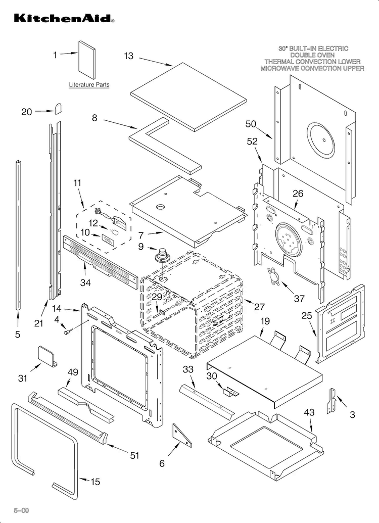 Oven/literature Diagram and Parts List for KEHC309JSS  KitchenAid Microwave Oven Combo