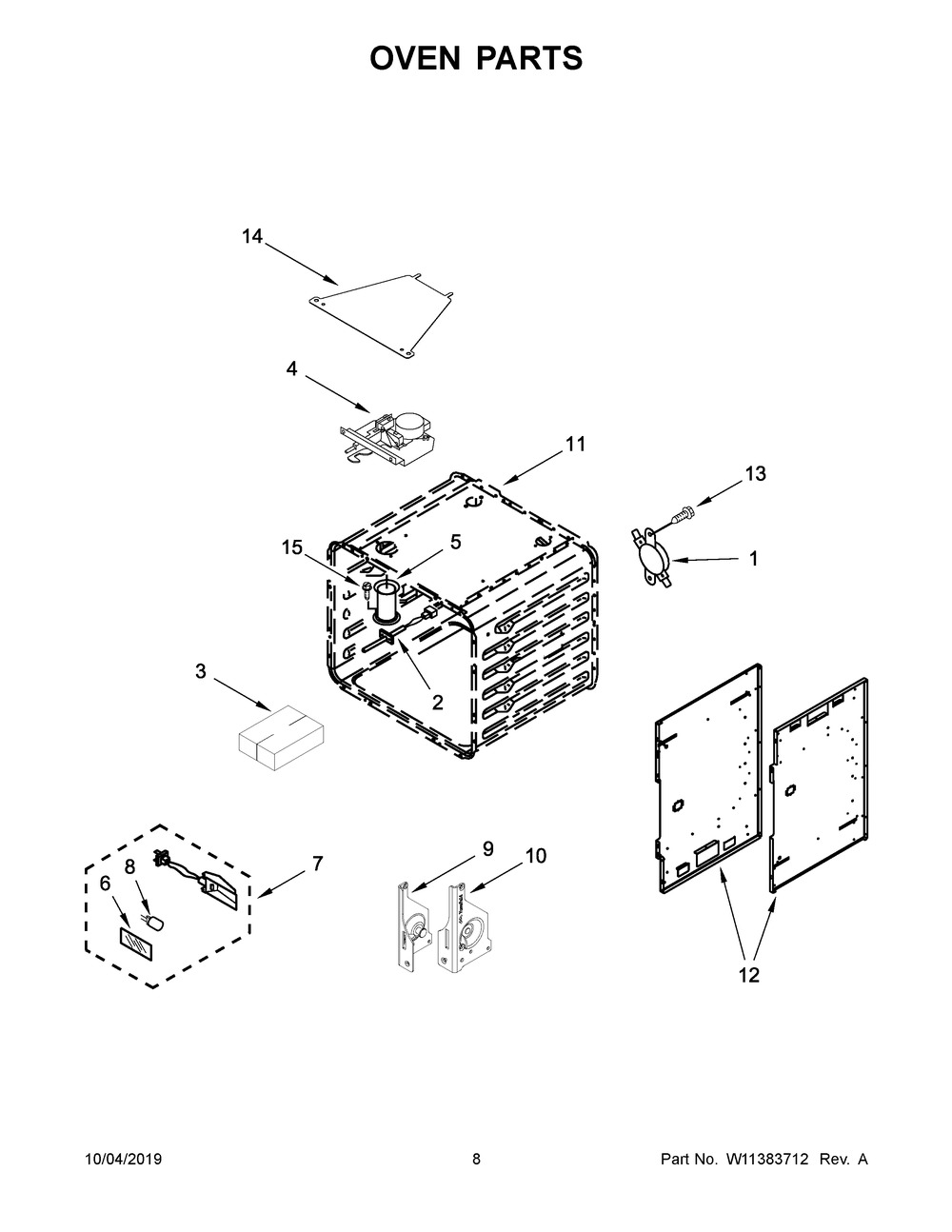 Oven Parts Diagram and Parts List for KFDC506JSC00  Whirlpool Range