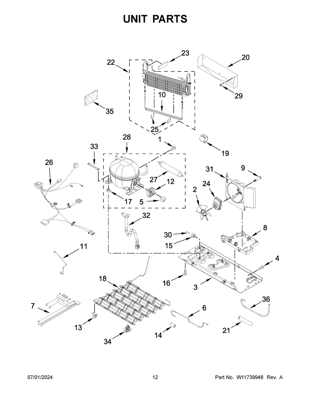 07 - Unit Parts Diagram and Parts List for KRFF305EBS08  Whirlpool Refrigerator