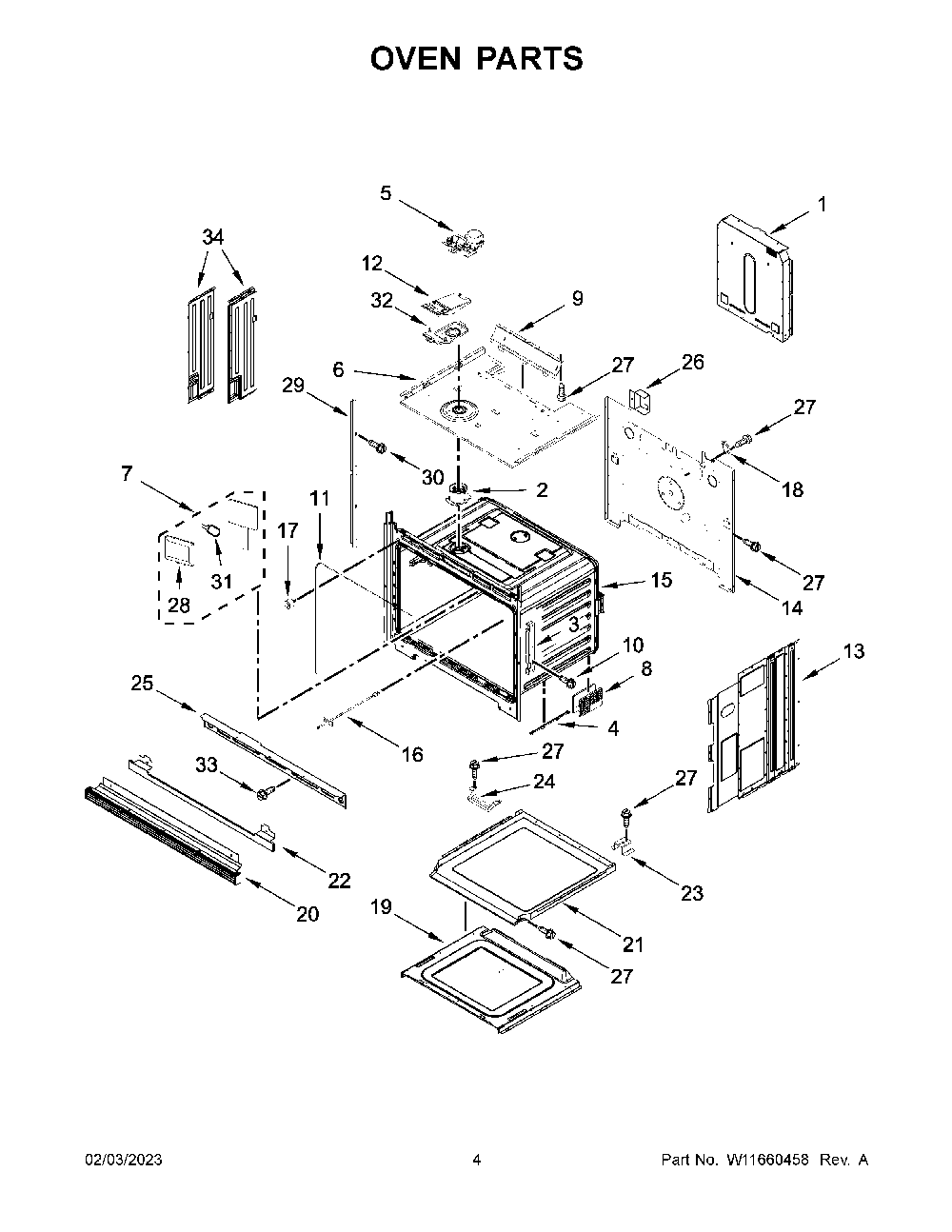 Oven Parts Diagram and Parts List for KOSE507ESS21  KitchenAid Wall Oven