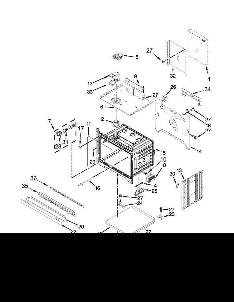 Oven Parts Diagram and Parts List for WOD51EC0AB03  Whirlpool Wall Oven
