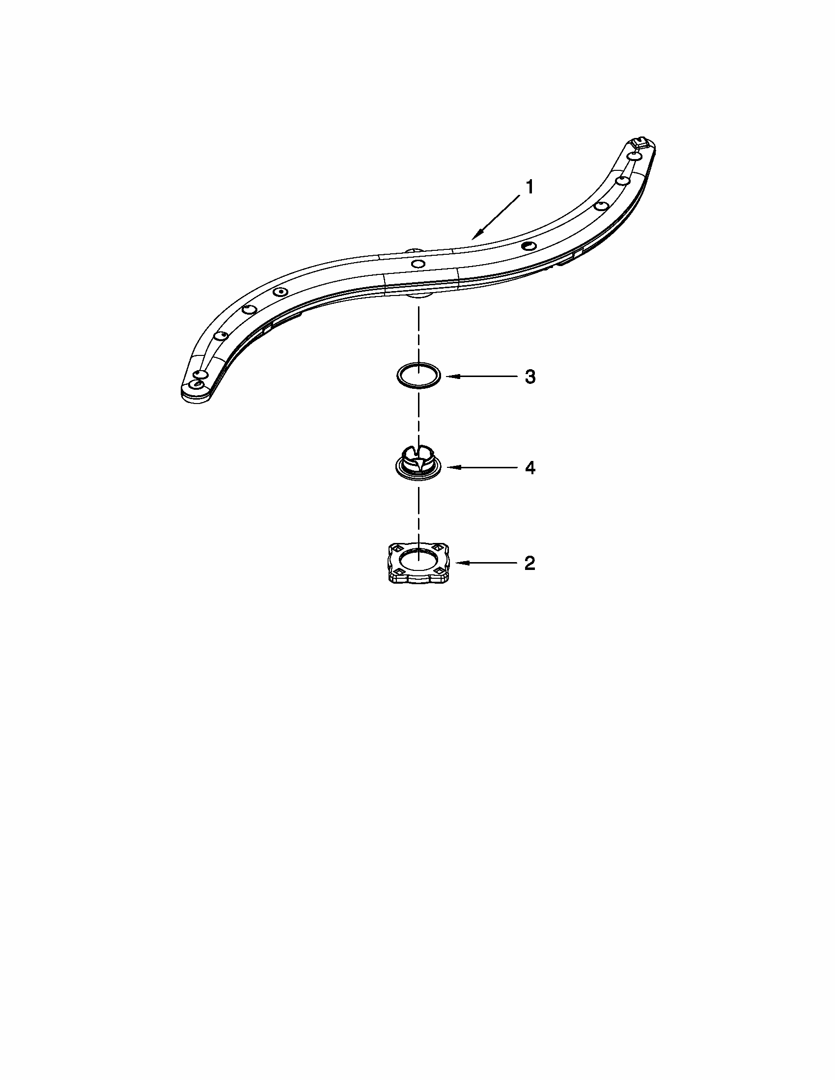 Lower Washarm Parts Diagram and Parts List for 66515049K112  Kenmore Dishwasher