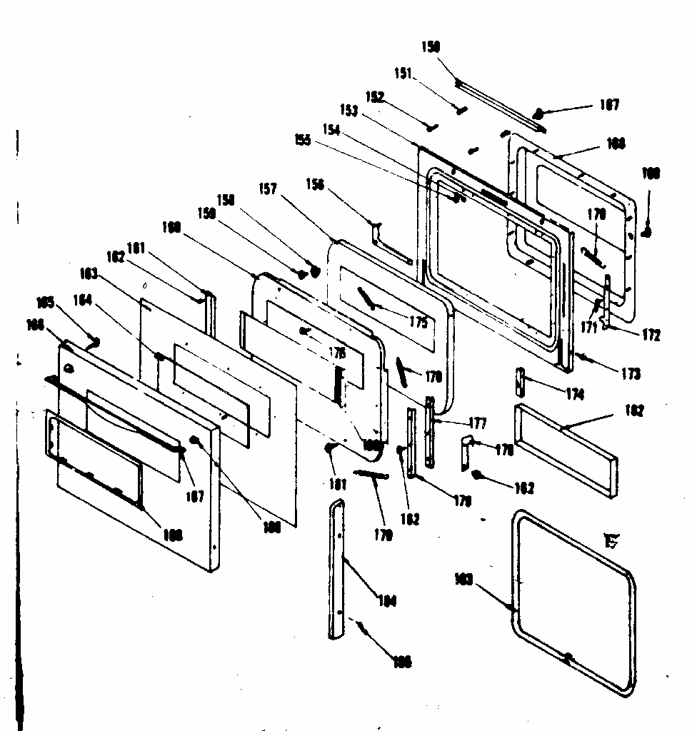 Door Section Diagram and Parts List for 8504256821  Kenmore Range