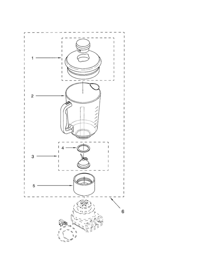 Attachments Diagram and Parts List for KSB5WH3  KitchenAid Blender