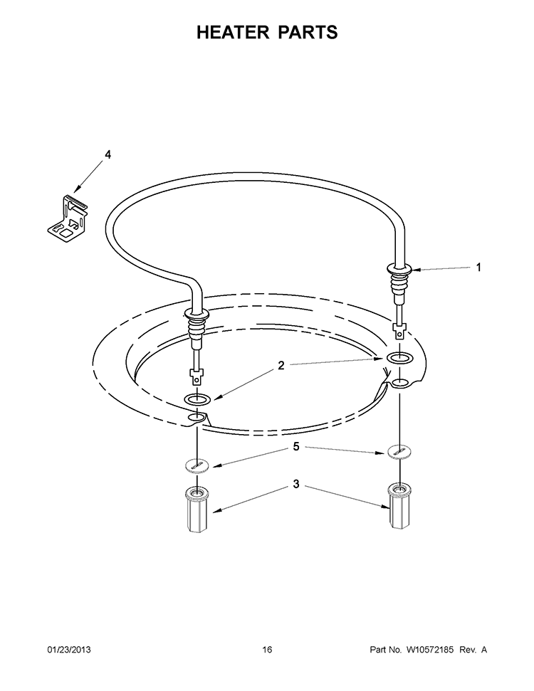 HEATER PARTS Diagram and Parts List for WDF530PLYB4  Whirlpool Dishwasher