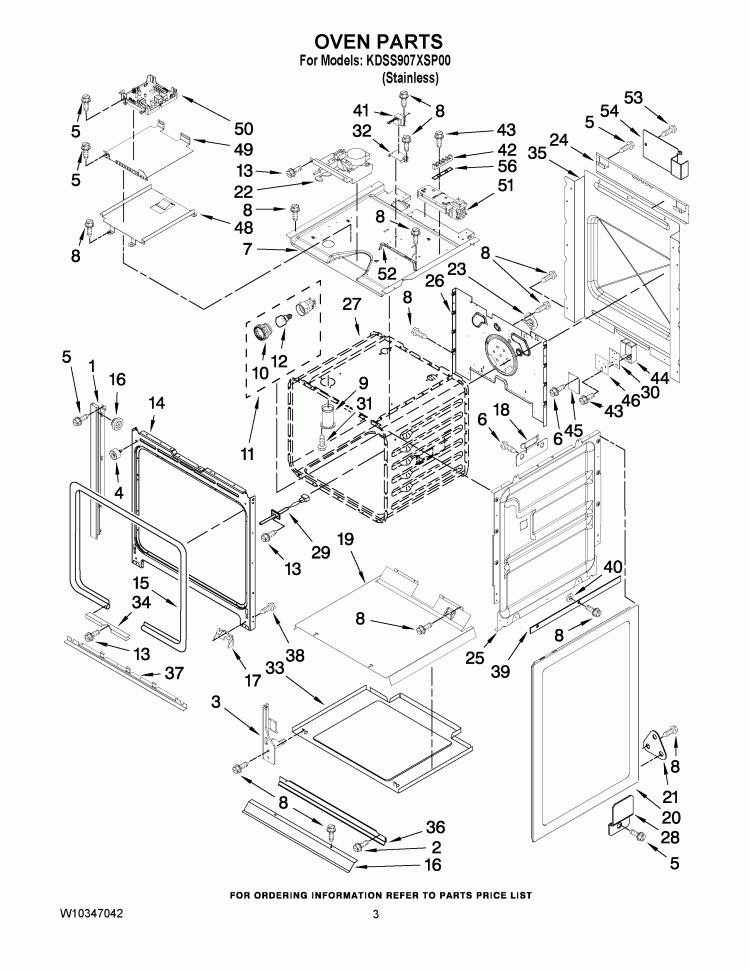 OVEN PARTS Diagram and Parts List for KDSS907XSP00  KitchenAid Range