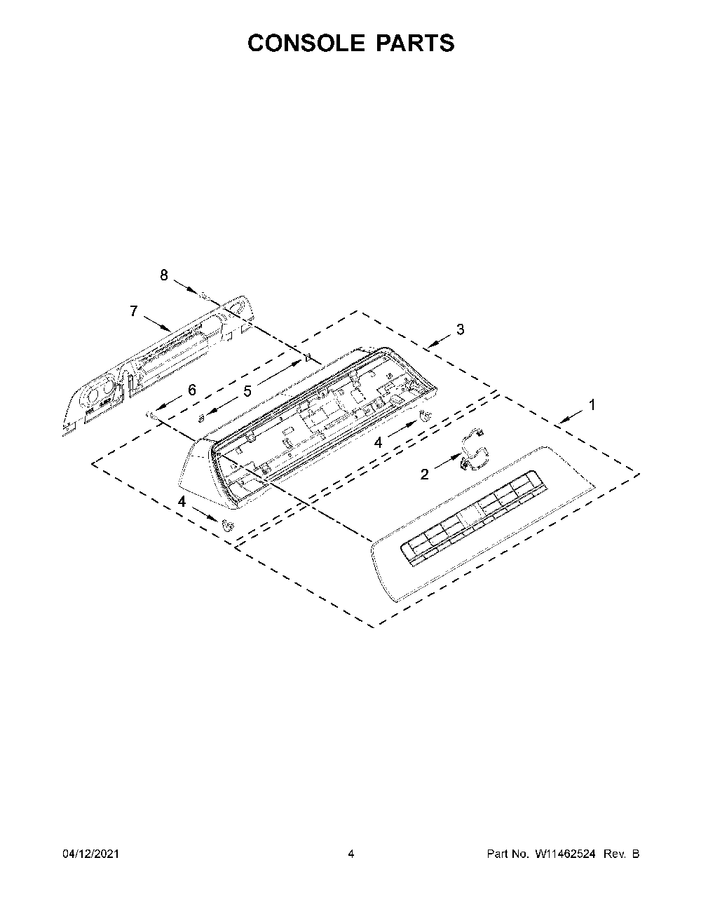 Console parts Diagram and Parts List for WTW6120HC1  Whirlpool Washer