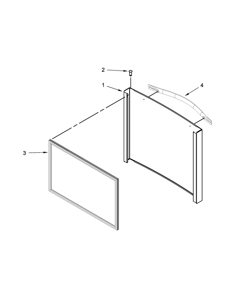 Freezer Door Parts Diagram and Parts List for WRF560SFYM01  Whirlpool Refrigerator