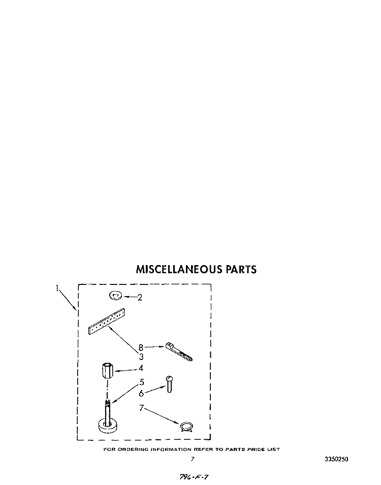 MISCELLANEOUS Diagram and Parts List for LA5610XTN0  Whirlpool Washer