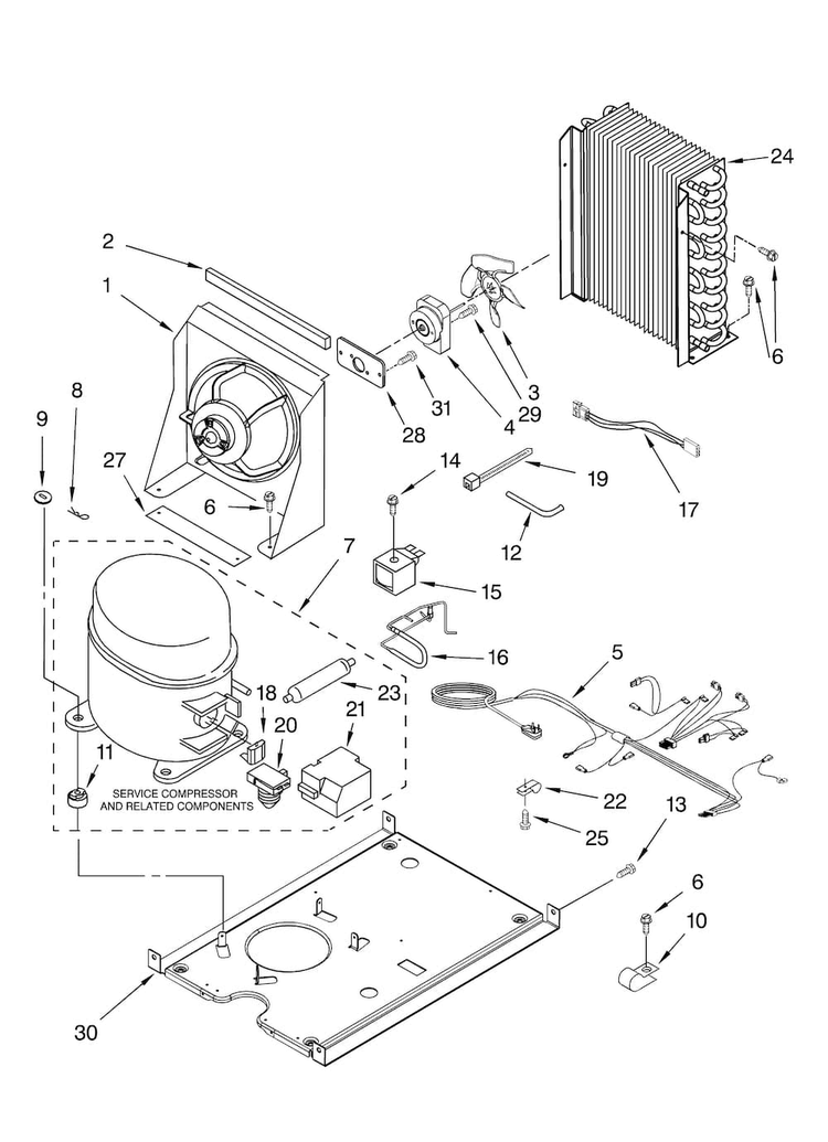 Unit Parts, Optional Parts Diagram and Parts List for 10689482998  Kenmore Ice Maker