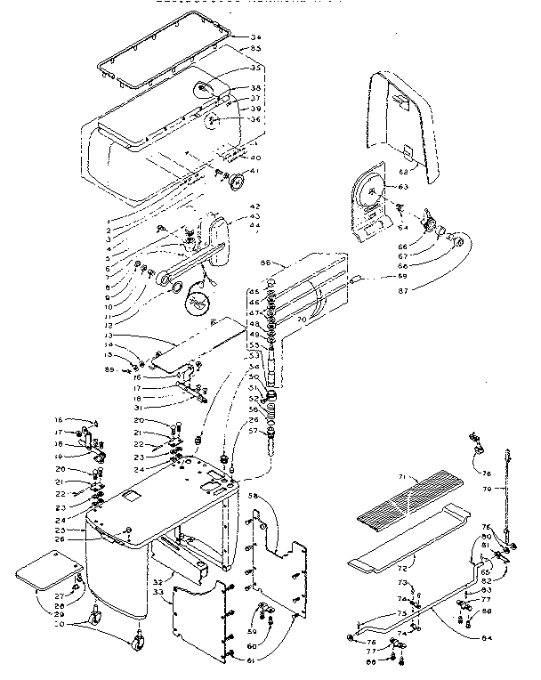Machine Sub-assembly Diagram and Parts List for 1105806900  Kenmore Iron