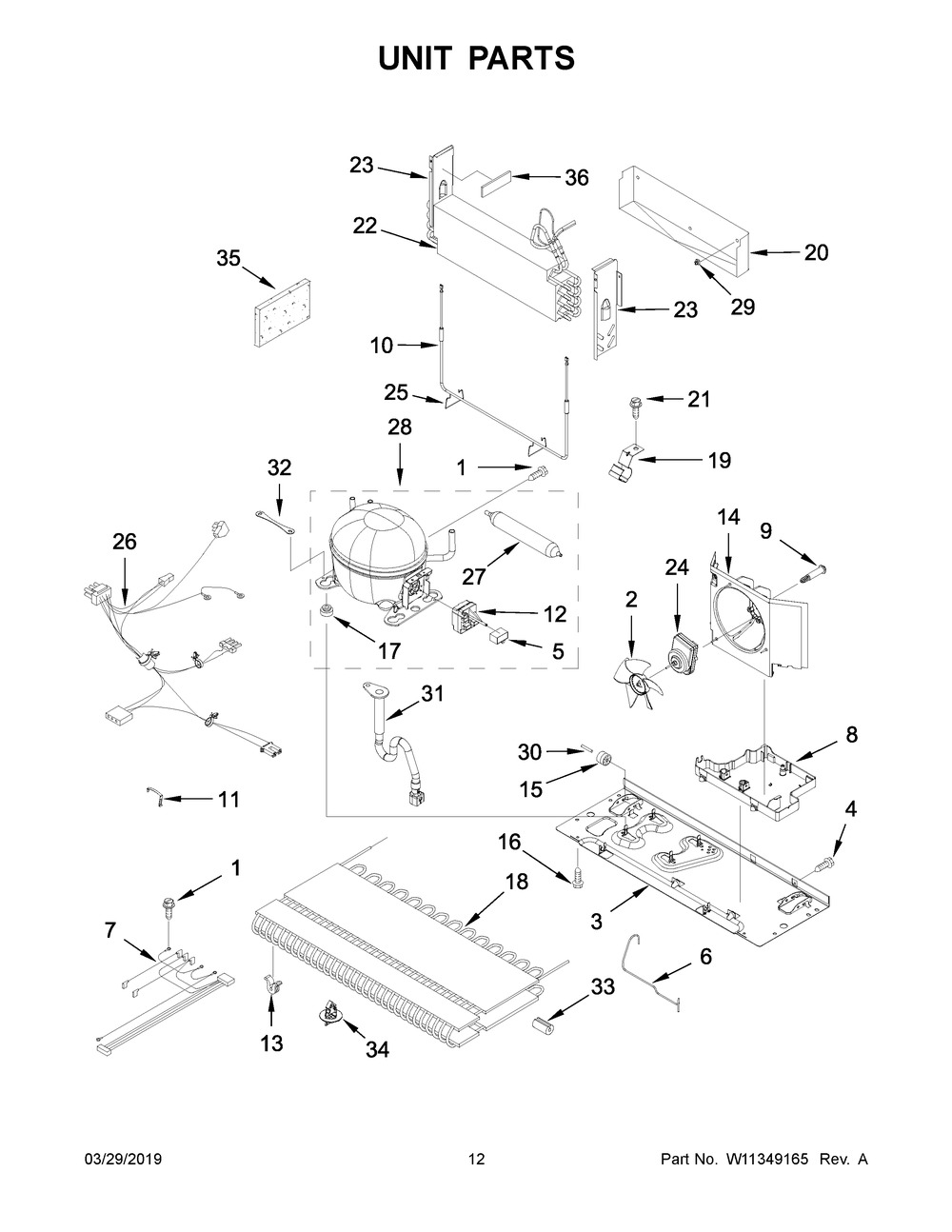 Unit Parts Diagram and Parts List for KRFC302EPA02  Whirlpool Refrigerator
