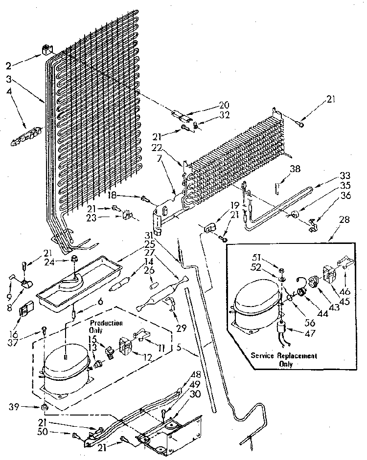 Unit Diagram and Parts List for ET18JKXSM04  Whirlpool Refrigerator