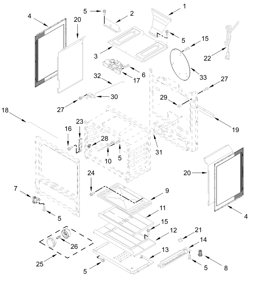 Chassis Parts Diagram and Parts List for CRGW3487RW0,CRGW3487RB0  Whirlpool Range