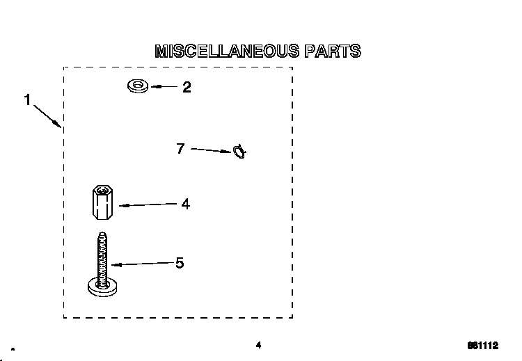 Miscellaneous Diagram and Parts List for 6LSR5132AW2  Whirlpool Washer
