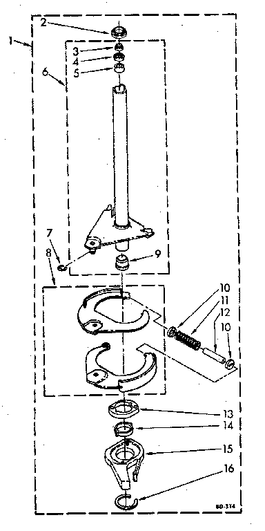 Brake And Drive Tube Diagram and Parts List for LA5300XSN0  Whirlpool Washer