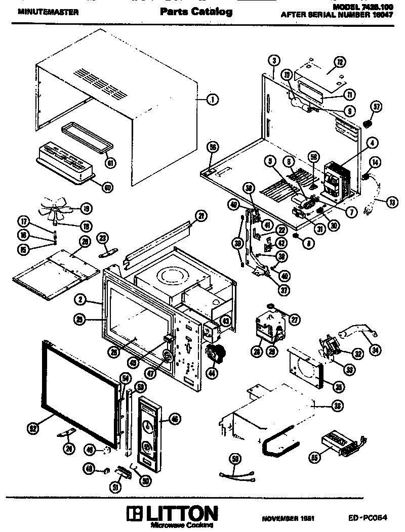 01 - Page 1 Diagram and Parts List for 7425100  Whirlpool Microwave