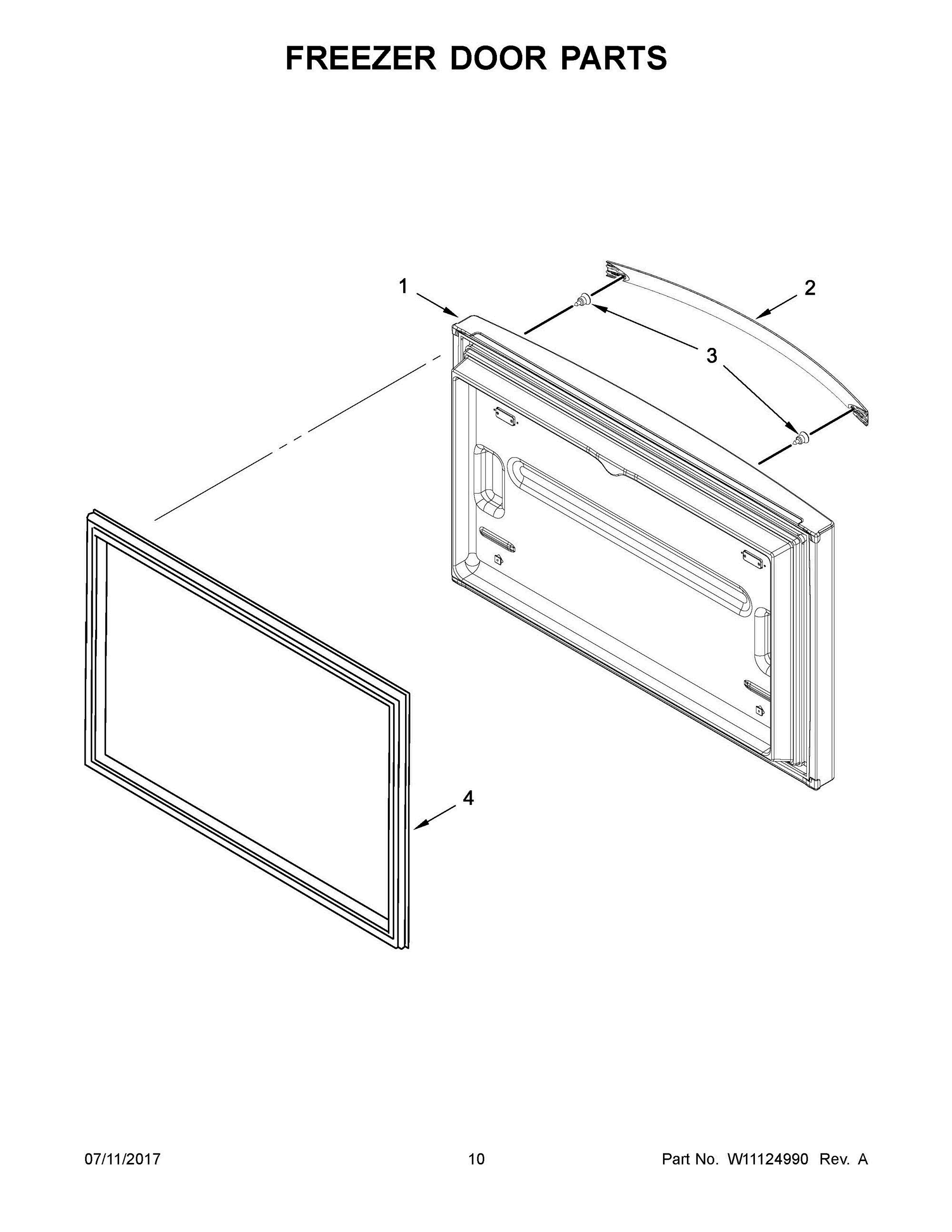 06 - FREEZER DOOR PARTS Diagram and Parts List for WRF540CWHB00  Whirlpool Refrigerator