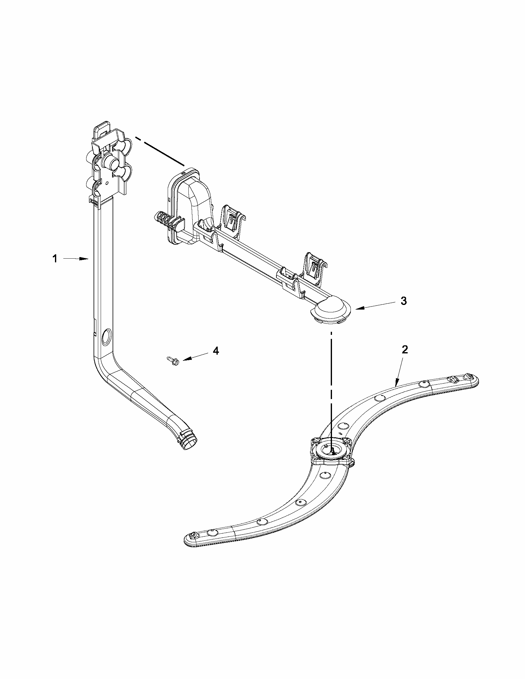 Upper Wash And Rinse Parts Diagram and Parts List for 66517152K212  Kenmore Dishwasher