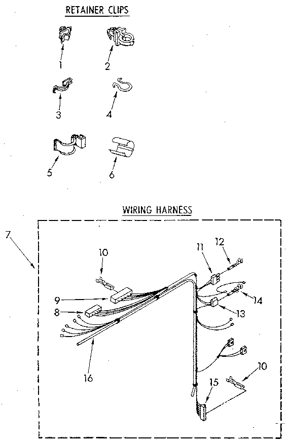 Wiring Harness Diagram and Parts List for LA5300XSN2  Whirlpool Washer
