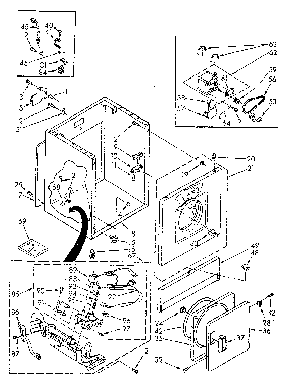 Cabinet Diagram and Parts List for LG5701XSN0  Whirlpool Dryer