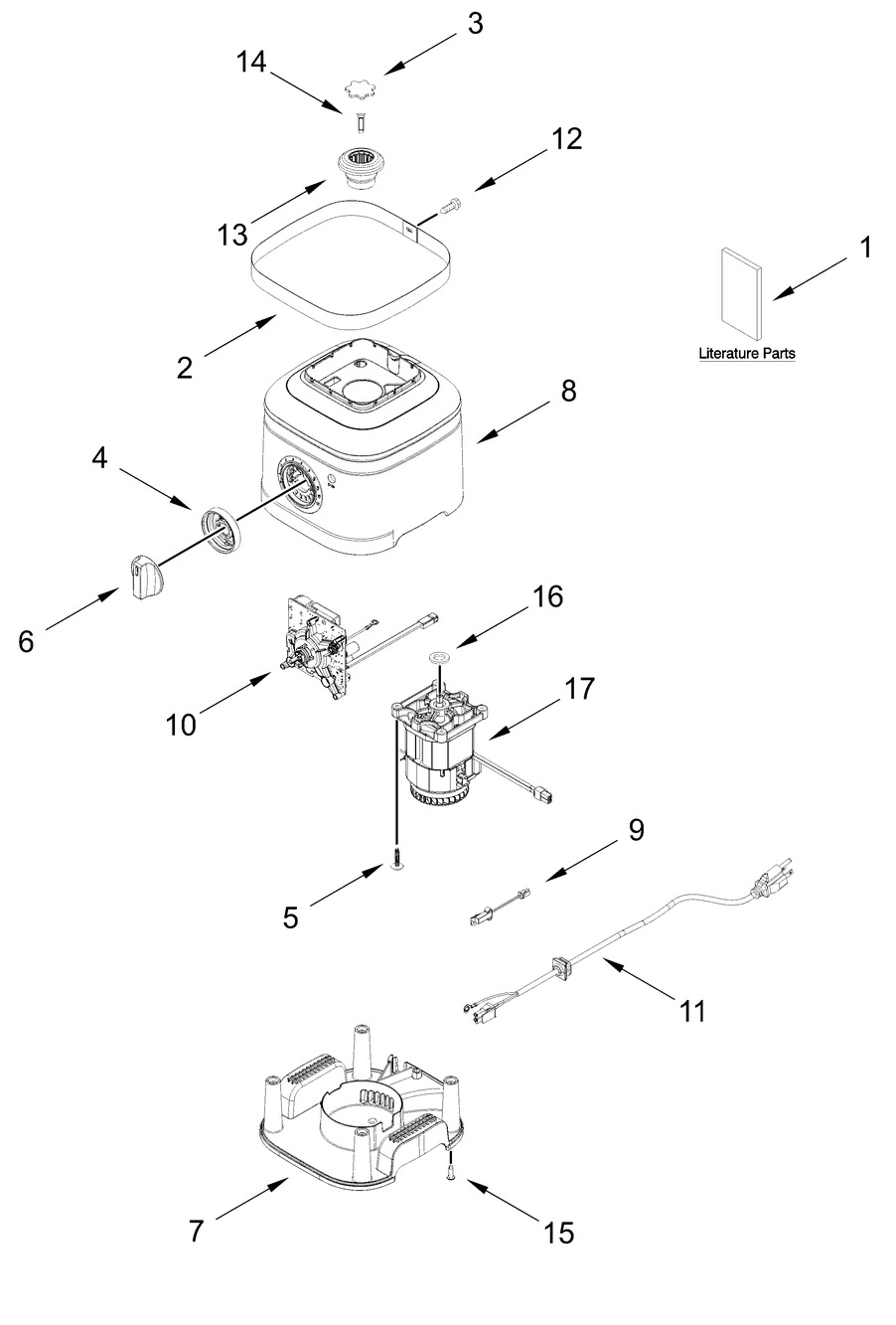 Unit Parts Diagram and Parts List for 5KSB4026BPP1,5KSB4026BAC1  Whirlpool Blender