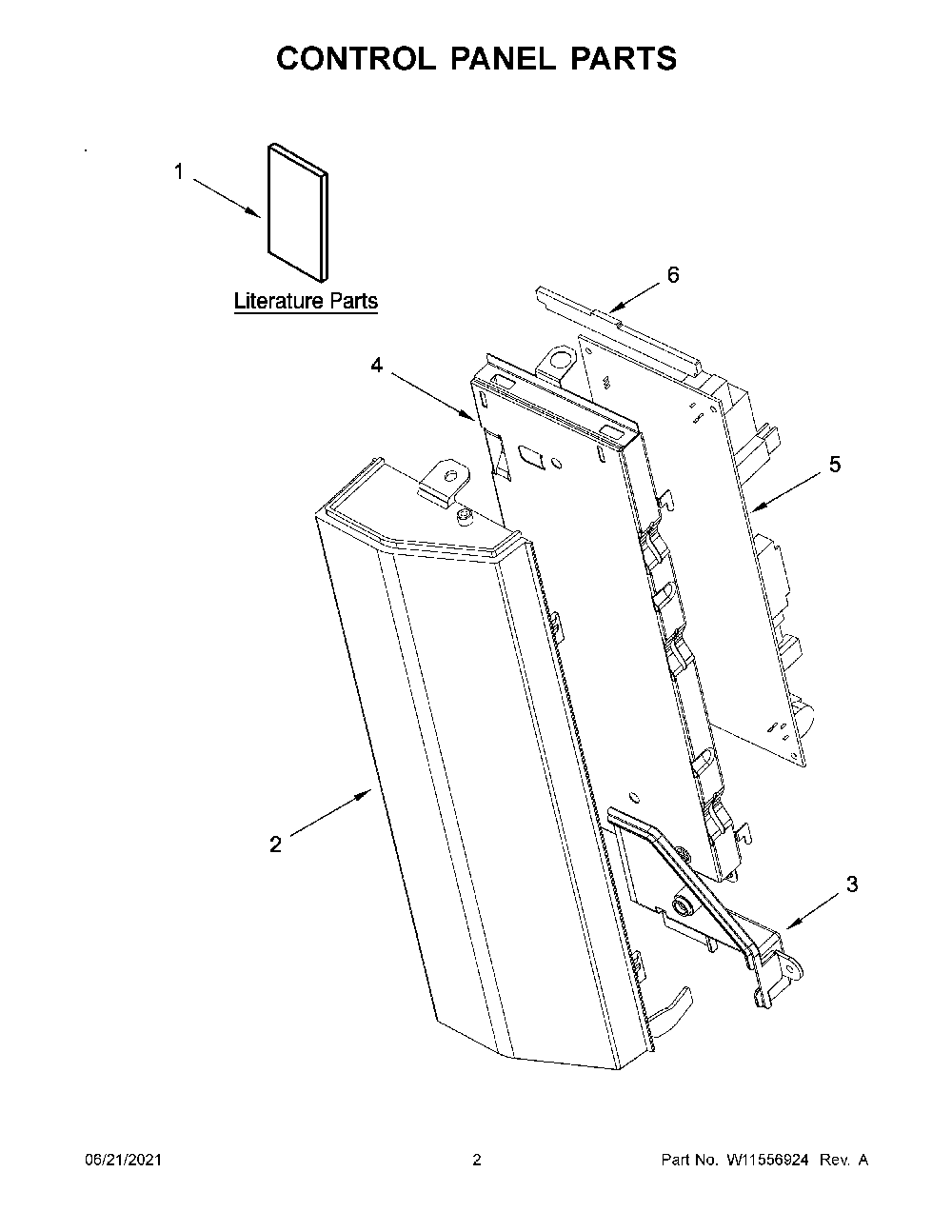 Control Panel Parts Diagram and Parts List for YKMHC319ES06  KitchenAid Microwave