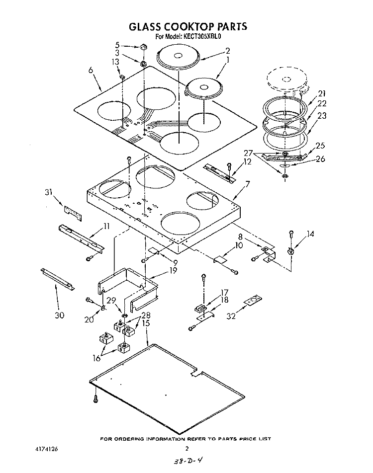 SECTION Diagram and Parts List for KECT305XAL0  KitchenAid Cooktop