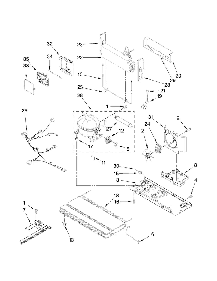 Unit Parts Diagram and Parts List for 10672003014  Kenmore Refrigerator