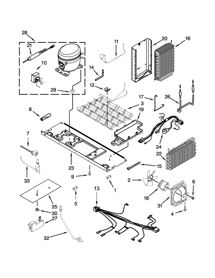 Unit Parts Diagram and Parts List for KSC24C8EYP04  KitchenAid Refrigerator